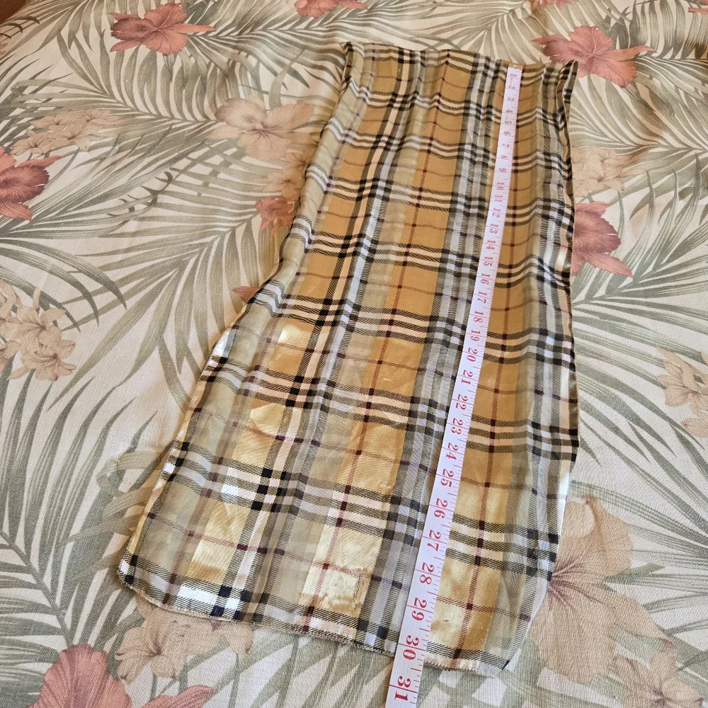 3/$25 Scarf Plaid Satin Gold Beige Black Maroon Silky
